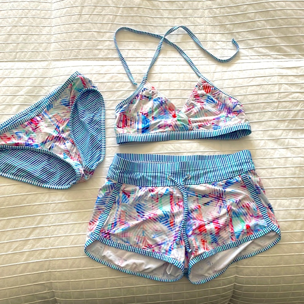 Athleta Girl Swimsuit and board shorts- Size Kids Large/ 12